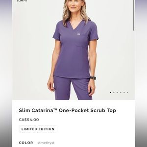 Women’s amethyst slim catarina one pocket scrub - M